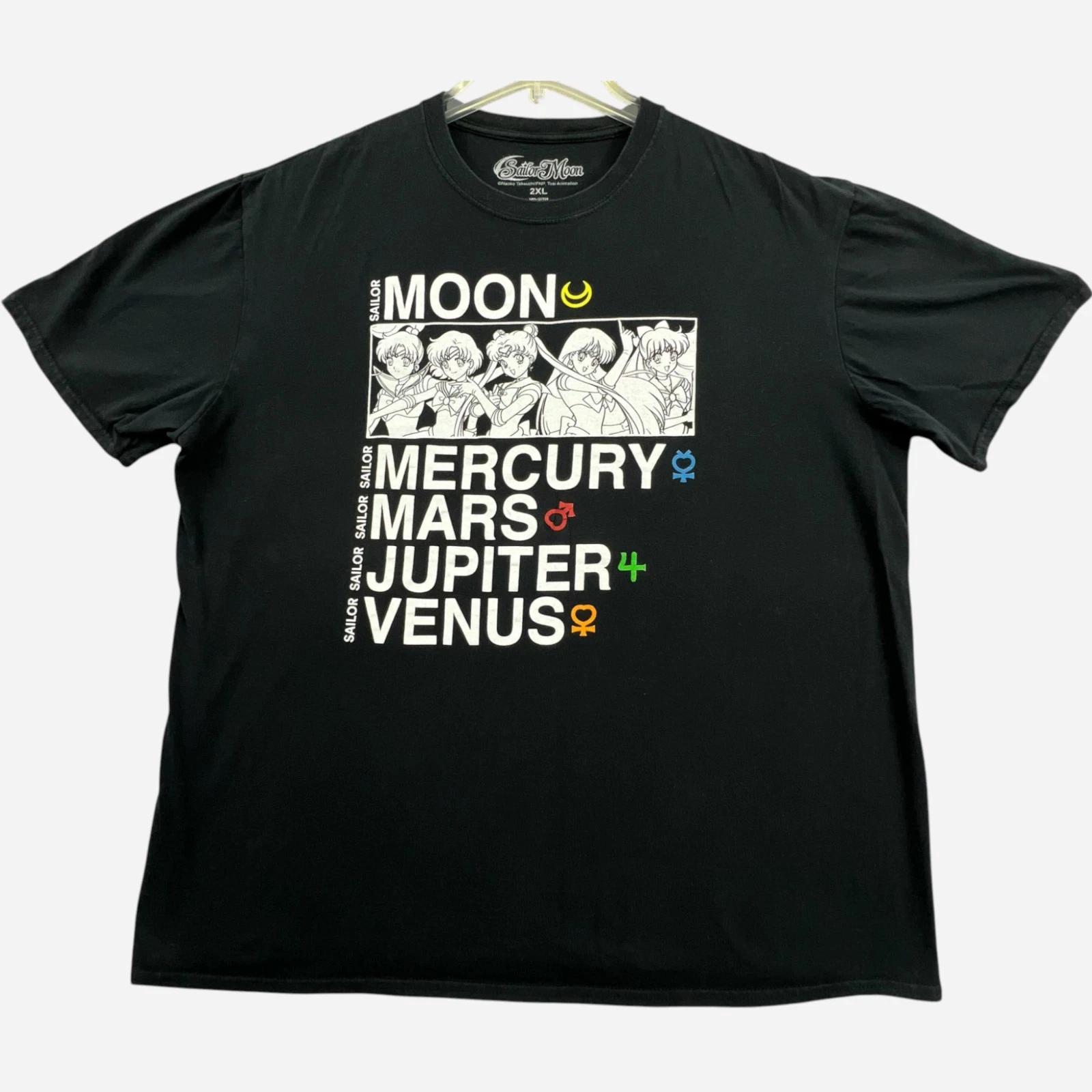 

Sailor Moon T Shirt Mens 2 XL Black Anime Mercury Mars Jupiter Venus Tee Naoko 4XL