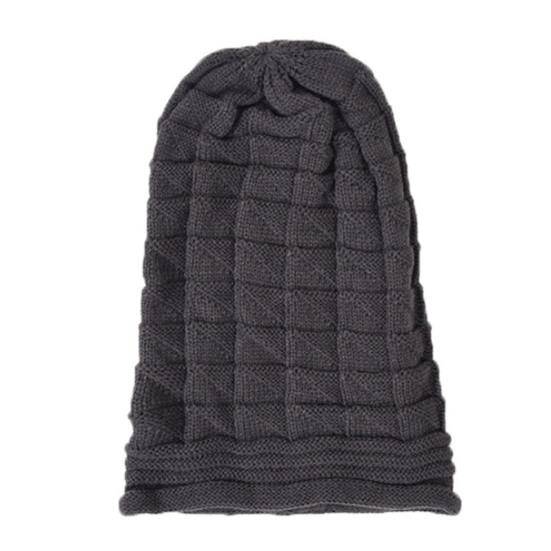 Knitted Hat Pleated Slouchy Baggy Solid Color Stretchy Cold Resistant Woolen Yarn Autumn Winter Women Beanie Skull Cap for Outdoor