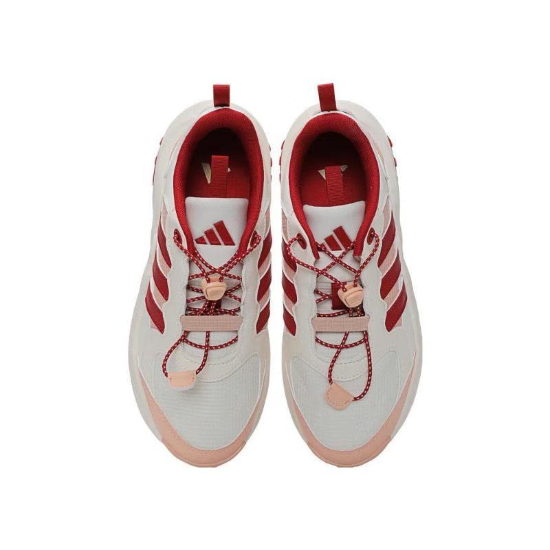 Adidas Comfortable And Trendy Slip Resistant Abrasion Resistant Low top Kids Lifestyle Shoes White/Pink Kids' JR3336