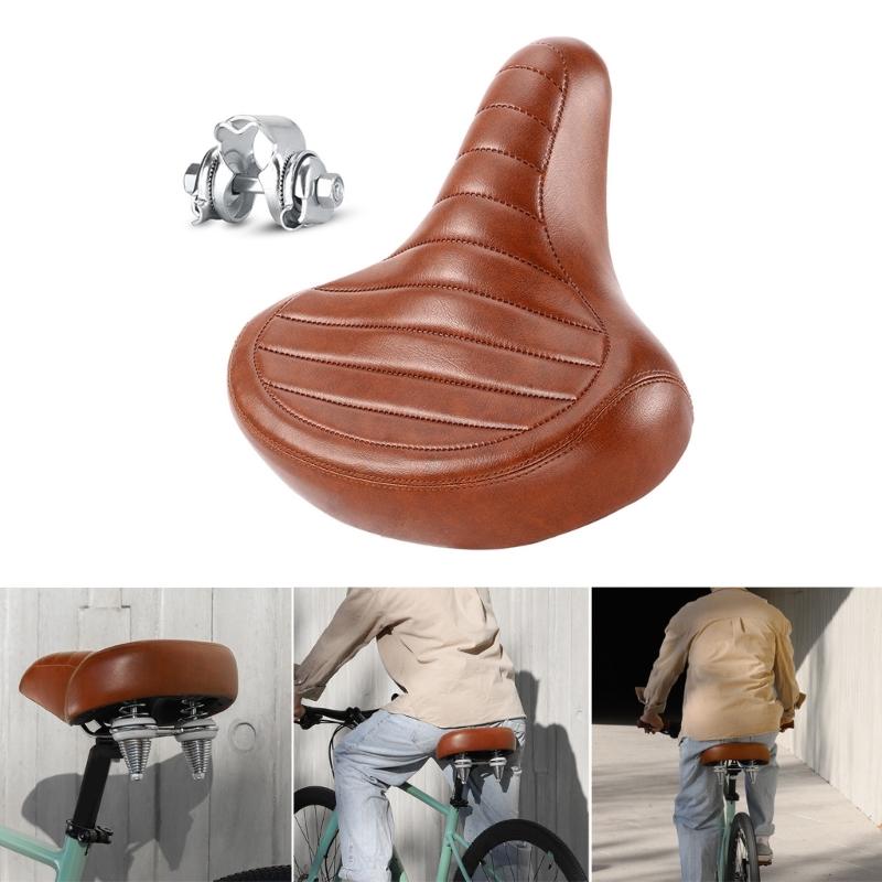 Ergonomic Bike Saddle Bike Seat with Shock Absorption and Waterproof Leather Suitable for Long Rides Water resistant