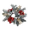 Christmas Candle Ring Wreath Flower Wreath Candle Pillar Holder Candle Wreath Garland for Bar Xmas Tabletop Centerpiece Party