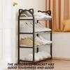 4 Layers Simple Shoe Rack Cat's Ears Design No Hole Assembly Metal Integrated Racks Economical Floor Standing Home Shoe Shelf