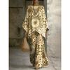European and American retro bohemian suit exotic 1D printed loose top wide-leg pants temperament casual two-piece set
