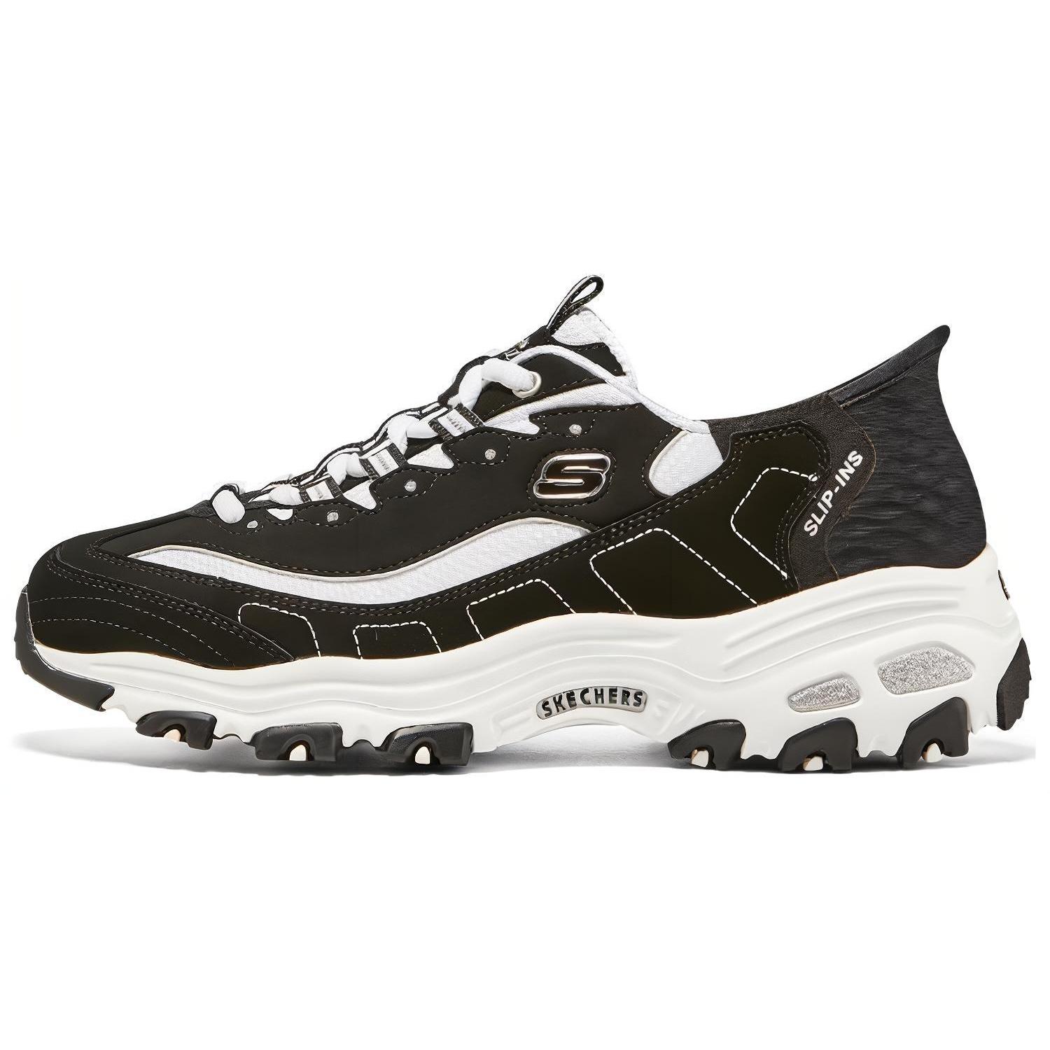 (WMNS) Skechers D Lites 1.0 Chunky Sneakers Black White Women s 150030-BKW EU 35