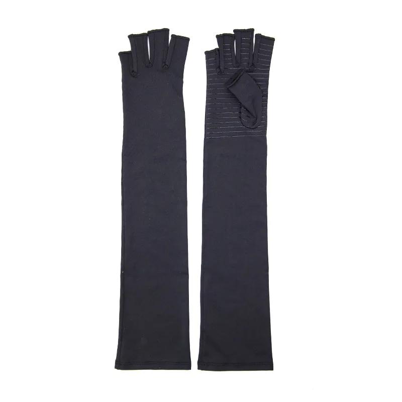 

Длинные медные компрессионные перчатки от артрита для женщин и мужчин, медицинские компрессионные перчатки для рук и кистей, перчатки без пальцев M