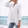 Women's Solid Color European and American Casual Fashion 7-point Lantern Sleeve Tulle Shirt