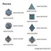 7 Pcs Blue Silver Double Swords Metal Dice Solid Polyhedral Dice Set Suitable For Role-Playing Dice PropBoard Game