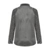 Haut chemise ample à manches longues en velours avec empiècements à paillettes pour femme - Automne