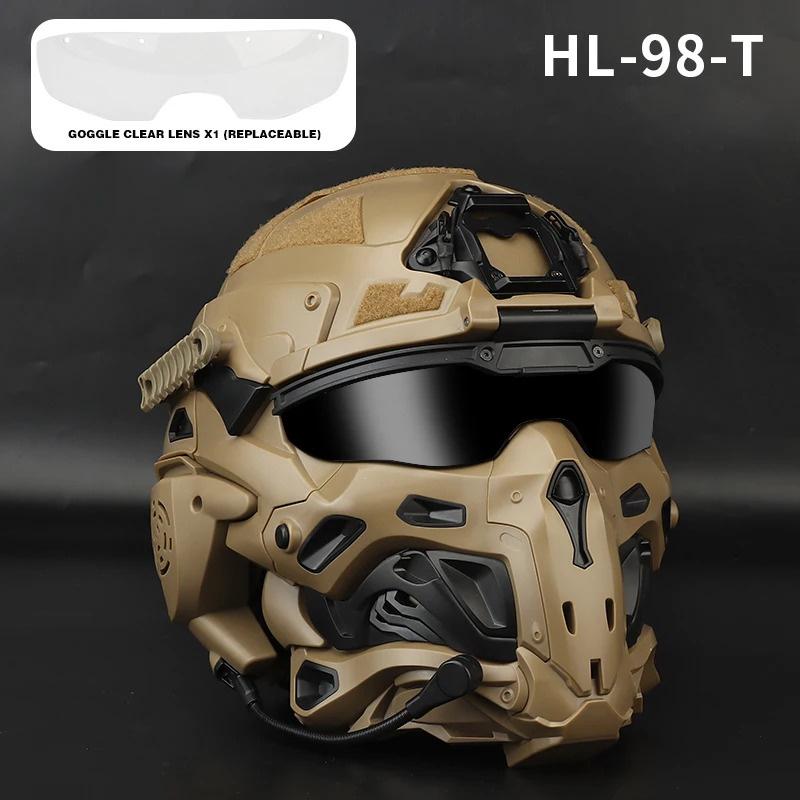 ABS Outdoor Casco Protector Built-in Headset Lens Multiple Color Safety CS Game Full Face Field Cover Tactical Mask Helmet