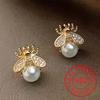 Sweet Shiny White CZ Heart Pierced Earrings for Girls  Sterling Silver Cute Pet Paw Prints Jewelry Daily Party Jewelry