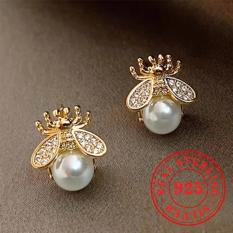 Sweet Shiny White CZ Heart Pierced Earrings for Girls  Sterling Silver Cute Pet Paw Prints Jewelry Daily Party Jewelry