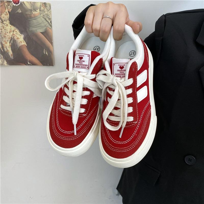 Vintage canvas shoes women's versatile casual board shoes niche design