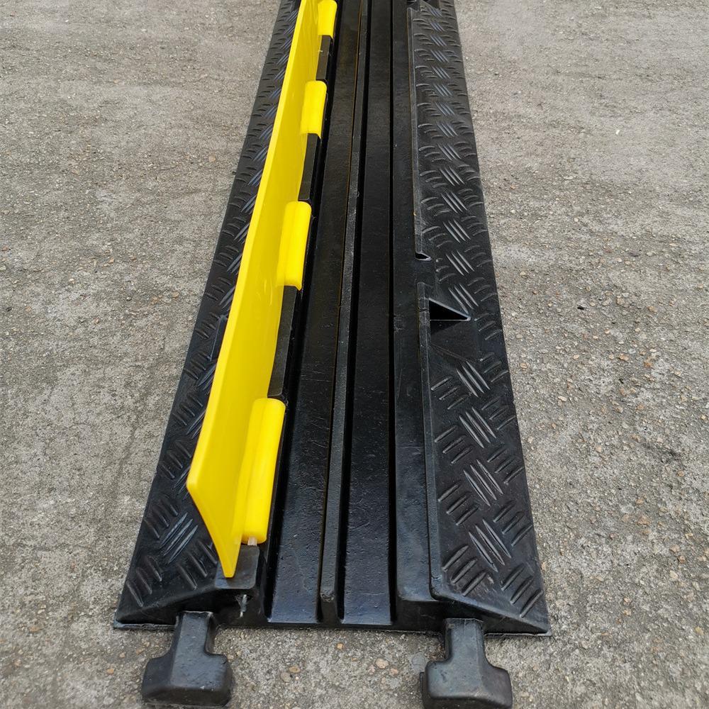 Twill Rubber 2-Channel Speed Bump & Cable Protector for Indoor/Outdoor Stages
