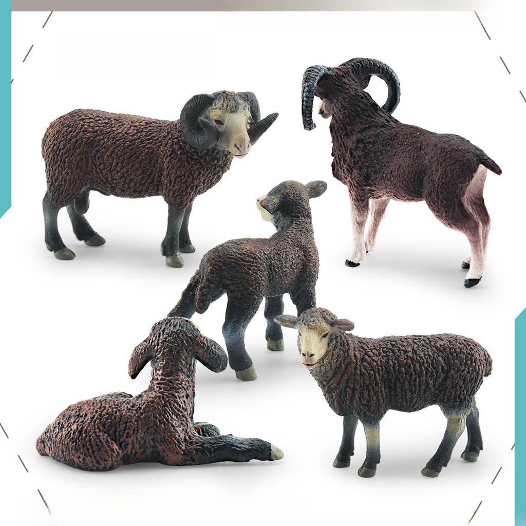 Farm Black Sheep Goat Lamb Collectible Pvc Sheep Lamb Set For Childrens Preschool Educational Use