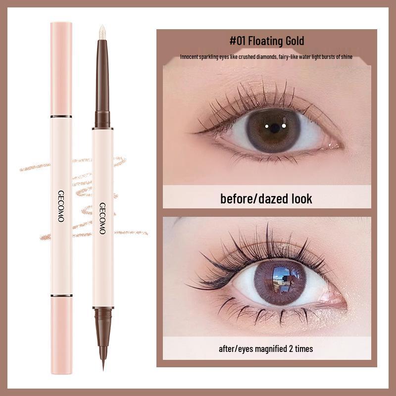 GECOMO 3D Star Eyes Waterproof Dual-Ended Silkworm Eyeliner