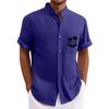 Men's Vintage Button Down Bowling Shirts Short Sleeve Summer Beach Shirt