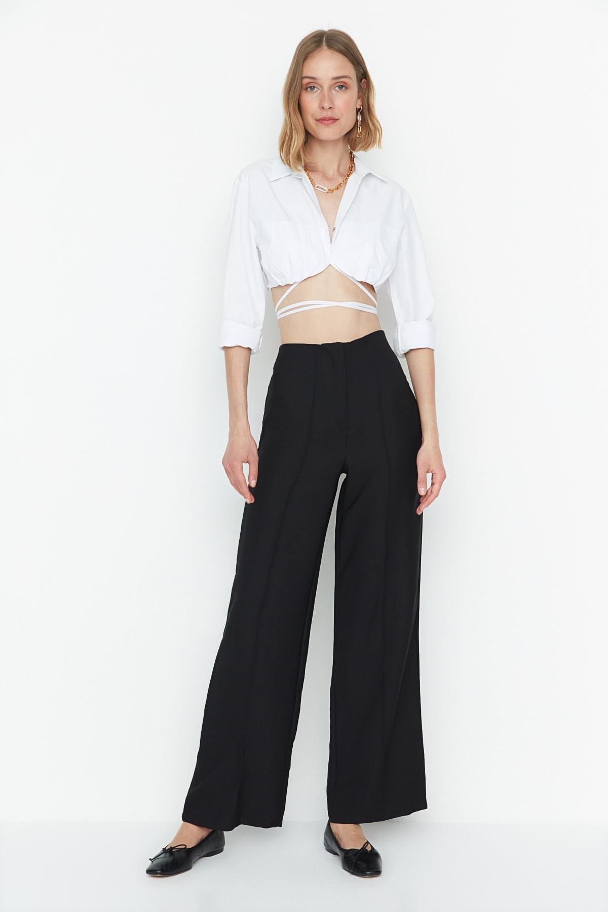 

Брюки - Черный - Широкие штанины