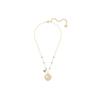 Swarovski Swa Symbol Swa Symbol Pearl Lotus Imitation Crystal Necklace Women's Gold Plated 5521451