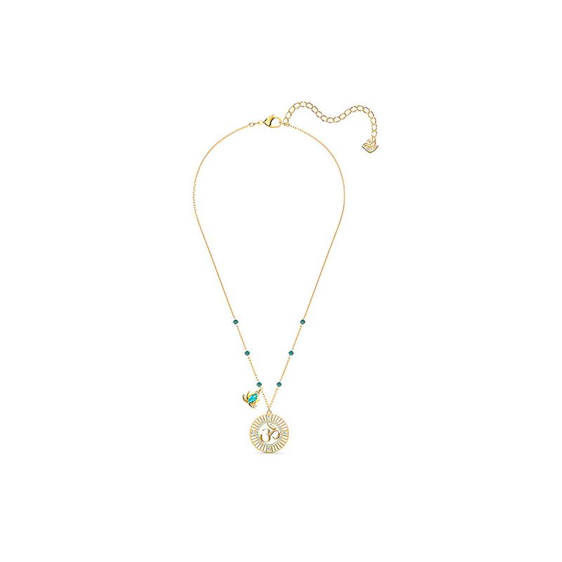 Swarovski Swa Symbol Swa Symbol Pearl Lotus Imitation Crystal Necklace Women's Gold Plated 5521451