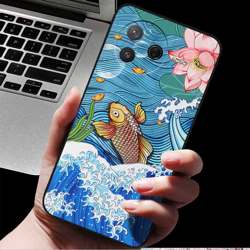 For Xiaomi Poco F7 Pro/ Poco F7 Ultra 3D Relief Embossed Retro Silicone Back Cover Case for Poco F7 Pro 5G Emboss Funda F7 Ultra