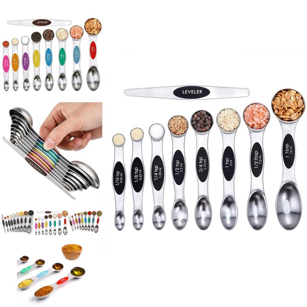 Schickes und funktionales Messlöffel-Set aus Edelstahl mit magnetischer Anziehung für einfache Verwendung
