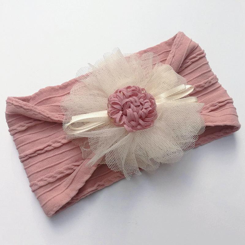 

Європейська та американська жаккардова пов язка на голову: М який нейлоновий дитячий аксесуар для волосся з сітчастою квіткою для дітей