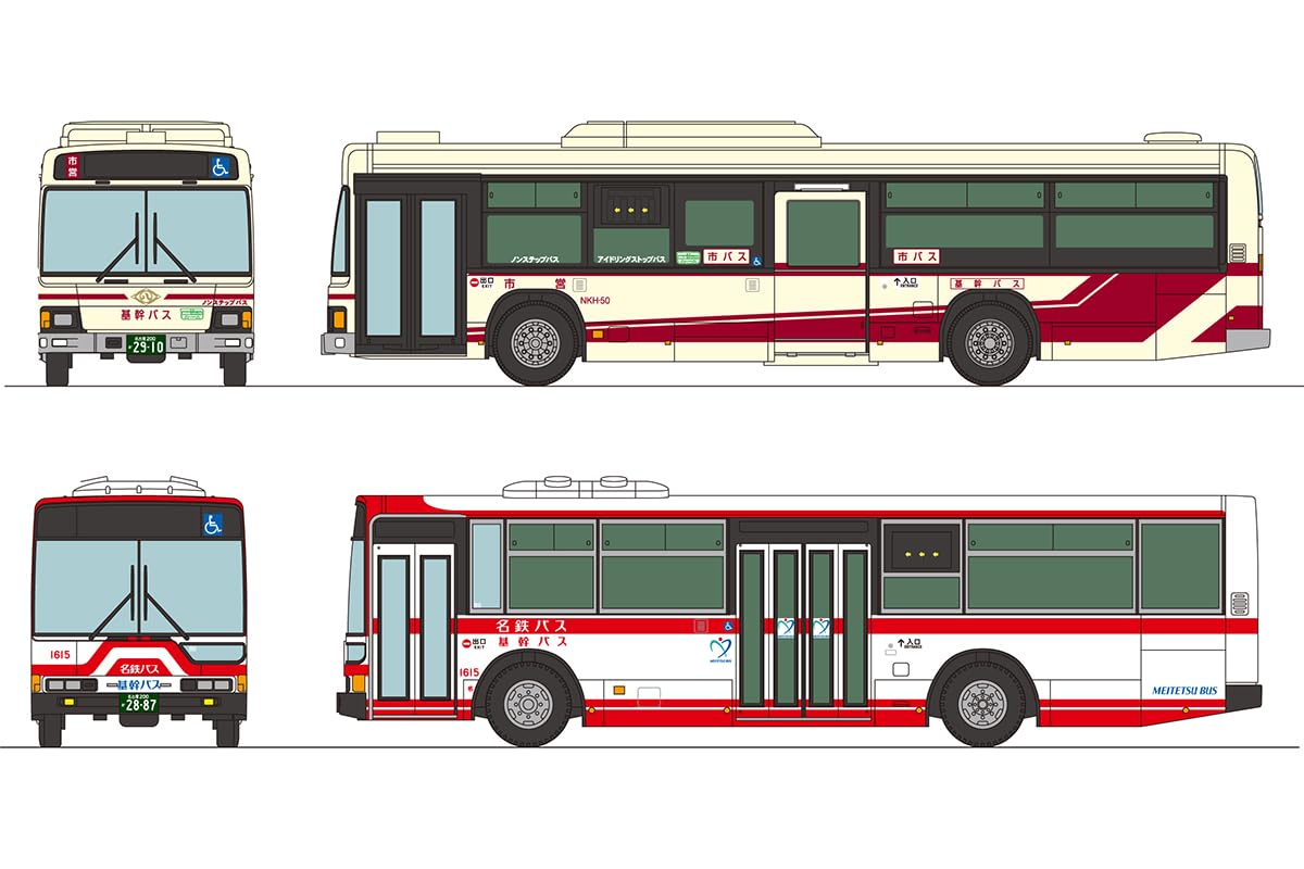 

The Bus Collection Bus Collection Joint Operation Series Nagoya City Transportation Bureau Meitetsu Set of Diorama Supplies 2 Bus, 2,