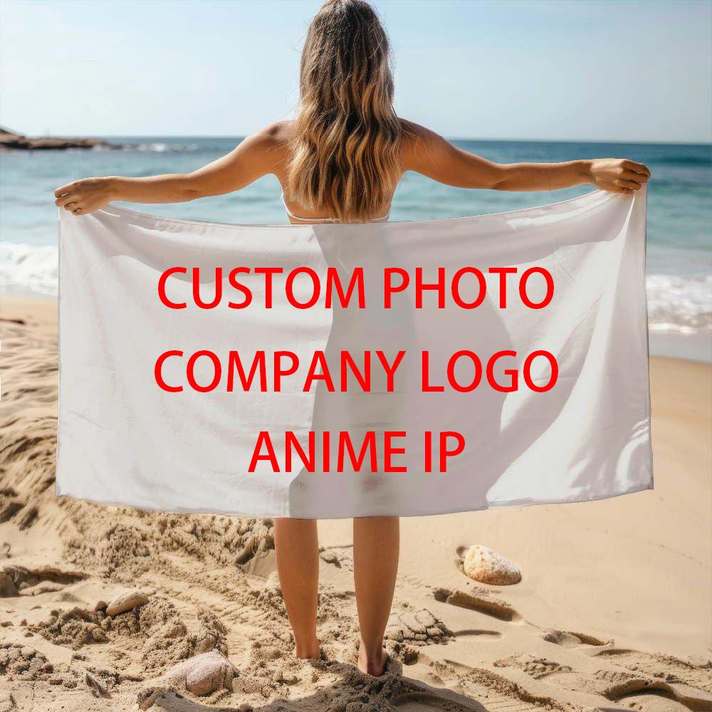 Diy Custom Cartoon Polyester Beach Towel Quick Drying Microfiber Bathroom Bathrobe Bath Accessories Gym Hotel Shower Towels