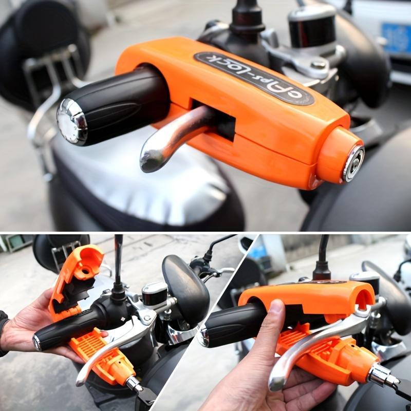 Bike Handlebar Lock, Compact ABS Anti-Theft Lock, Lightweight Portable Cycling Security for Commuting & Travel, Free 5 Reflective Stickers