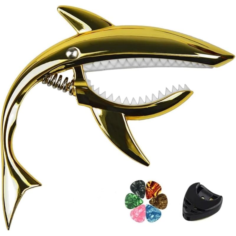 

[Amazon exclusive brand] Guitar capo tasto one touch shark shark shape guitar capo acoustic guitar capo electric guitar for folk guitar ukulele high