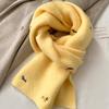 Korean Autumn and Winter Atmosphere, Dachshund Dog Embroidered Knitted Scarf, Female Student Warm Neck Protection and Cold Protection Versatile Scarf