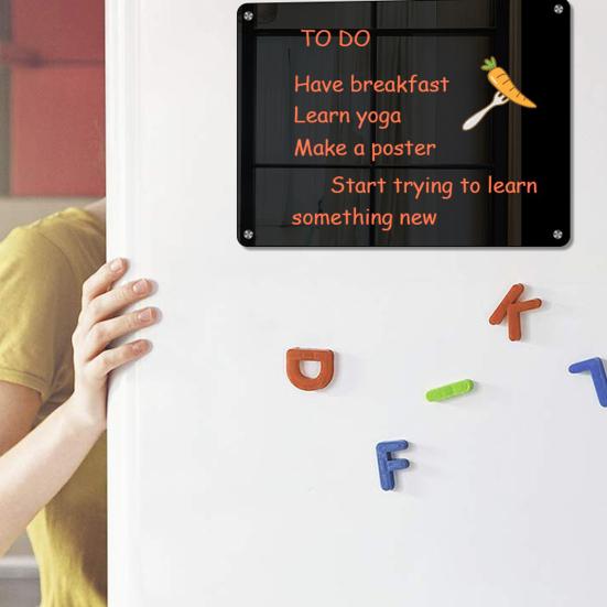 Acrylic Magnetic Memo Board Dry Erase Refrigerator Notepad with Strong Magnets Scratch-Resistant Planning Calendar for Kitchen Office