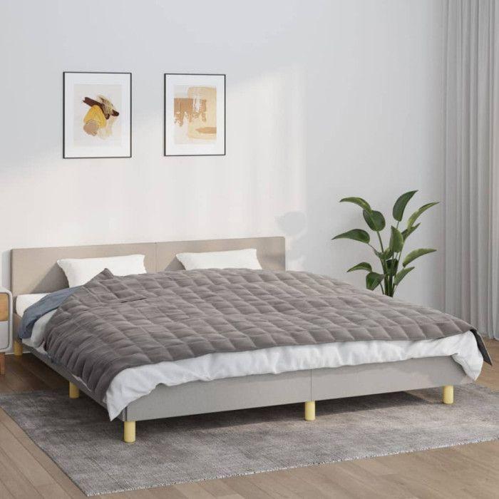 VidaXL Weighted Blanket Grey 155x220 Cm 7 Kg Fabric 350776