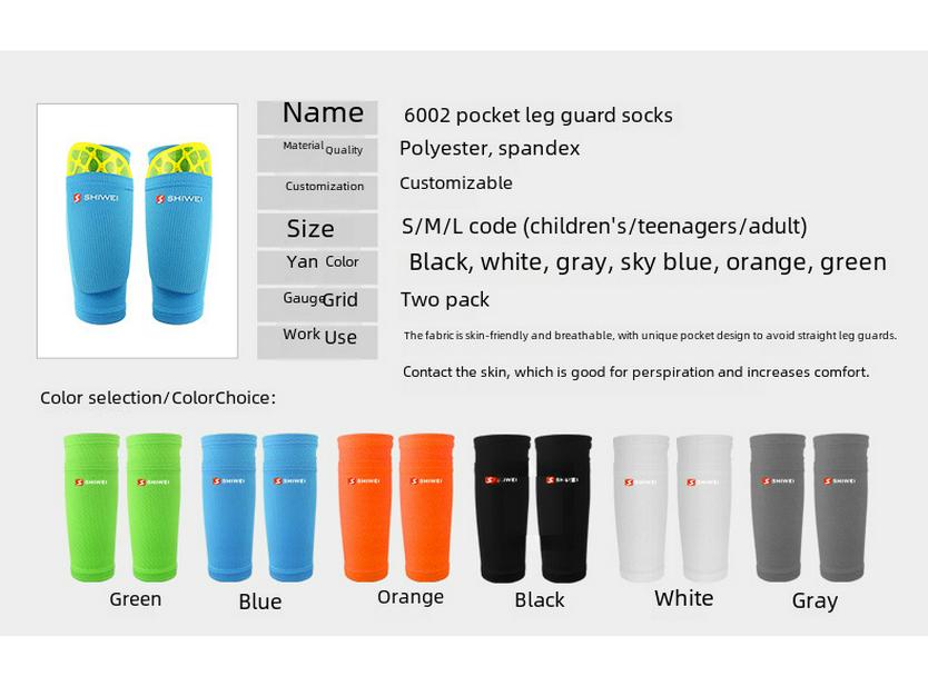 Atmungsaktive Schienbeinschoner-Ärmel im Taschenformat: Fußballsocken mit weichen Einsätzen für Erwachsene & Jugendliche.