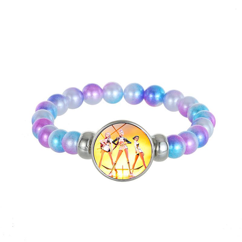 1Pc Demon Hunters K-Pop Lumi Zoe Mira Saja Boy Color Bead Bracelet