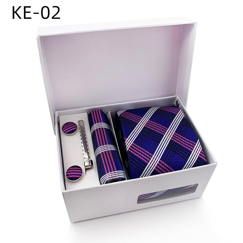 Men'S Tie Gift Box 6-Piece Set Tie Pocket Towel Scarf Cuff