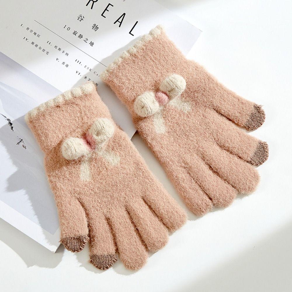 Wool Knitted Wool Mittens Touchscreen Full Finger Guantes Unisex Outdoor Cycling Gloves  Outdoors