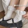 Gray Lace Socks Children'S Tube Socks Spring And Autumn Cotton Socks Ballet Girls Single Shoes Mary Jane Stockings