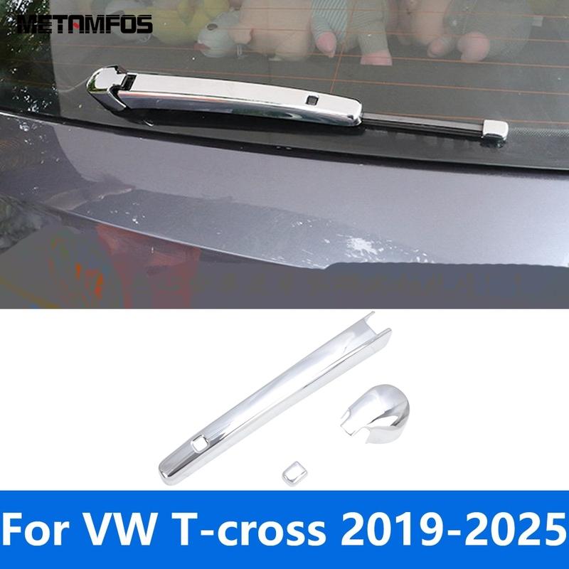 For Volkswagen VW T-cross Tcross -2024 2025 Chrome Rear Window Windscreen Wiper Arm Blade Cover Trim Accessories Car Styling