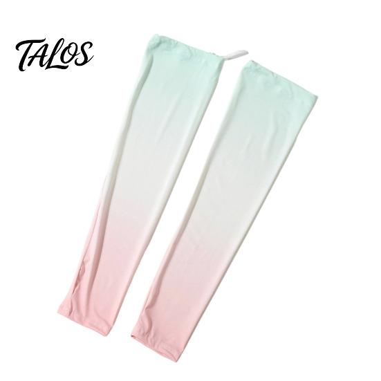 Cycling Sun Protection Sleeves Drawstring for Women, UPF50+ Anti-Slip Adjustable Arm Sleeves, Gradient Cooling Outdoor Sports Ice Silk Sleeve,