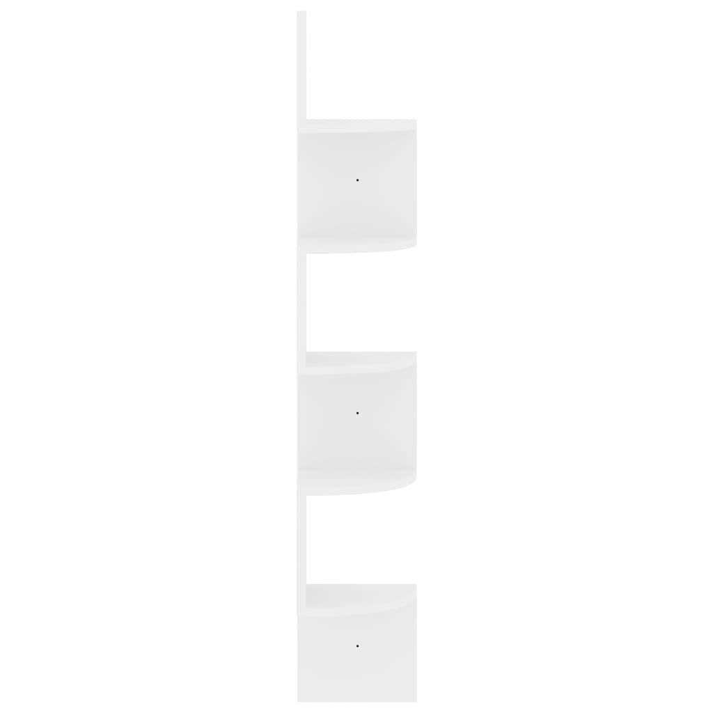 Vidaxl Corner Wall Shelf, High Gloss, White, 19X19X123 Cm