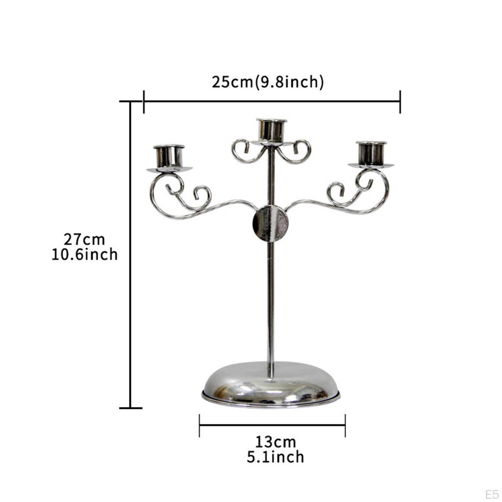 3 Arms Candle Holder Metal Pillar Candlesticks Wedding Event Candelabra