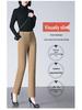 Women's High-Waisted Stretch Baguette Pants: Cotton-Blend Straight-Leg Cigarette Pants, Spring 2025 Casual Wear for Middle-Aged Moms.