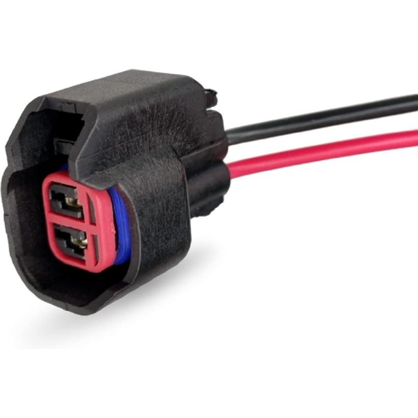 2 PCS EV6 EV14 Injector Connector with Wire, Standard Motor Products Fuel Injector Connector, Compatible with most vehicles (Black) 1 PC