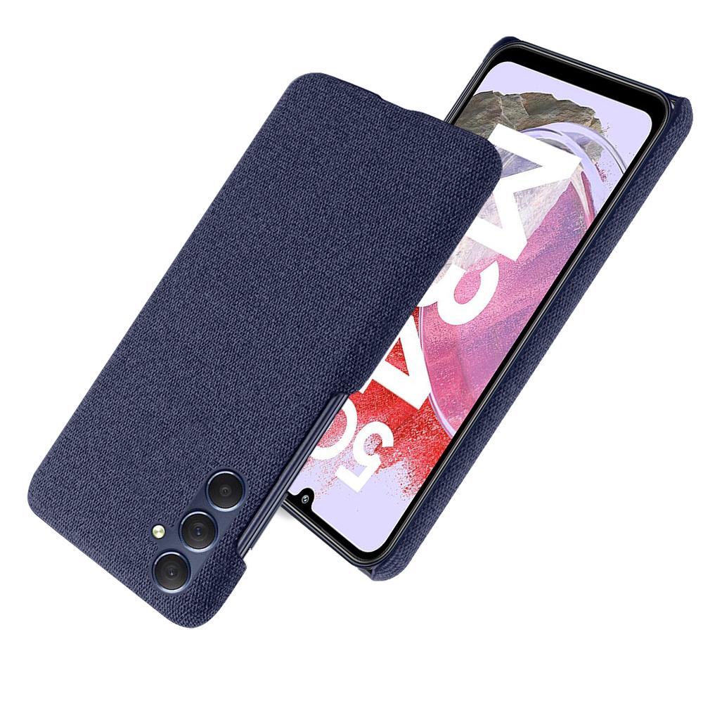 

For Samsung Galaxy M34 5G/F34 5G Shockproof Cloth Coated PC Phone Case Anti-scratch Cell Phone Cover Blue