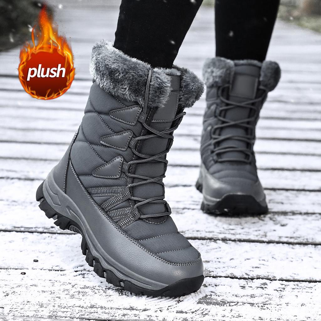 TUINANLE Warm Winter Plush Boots Women Snow Boots Comfortable and Casual Ladies Cotton Shoes