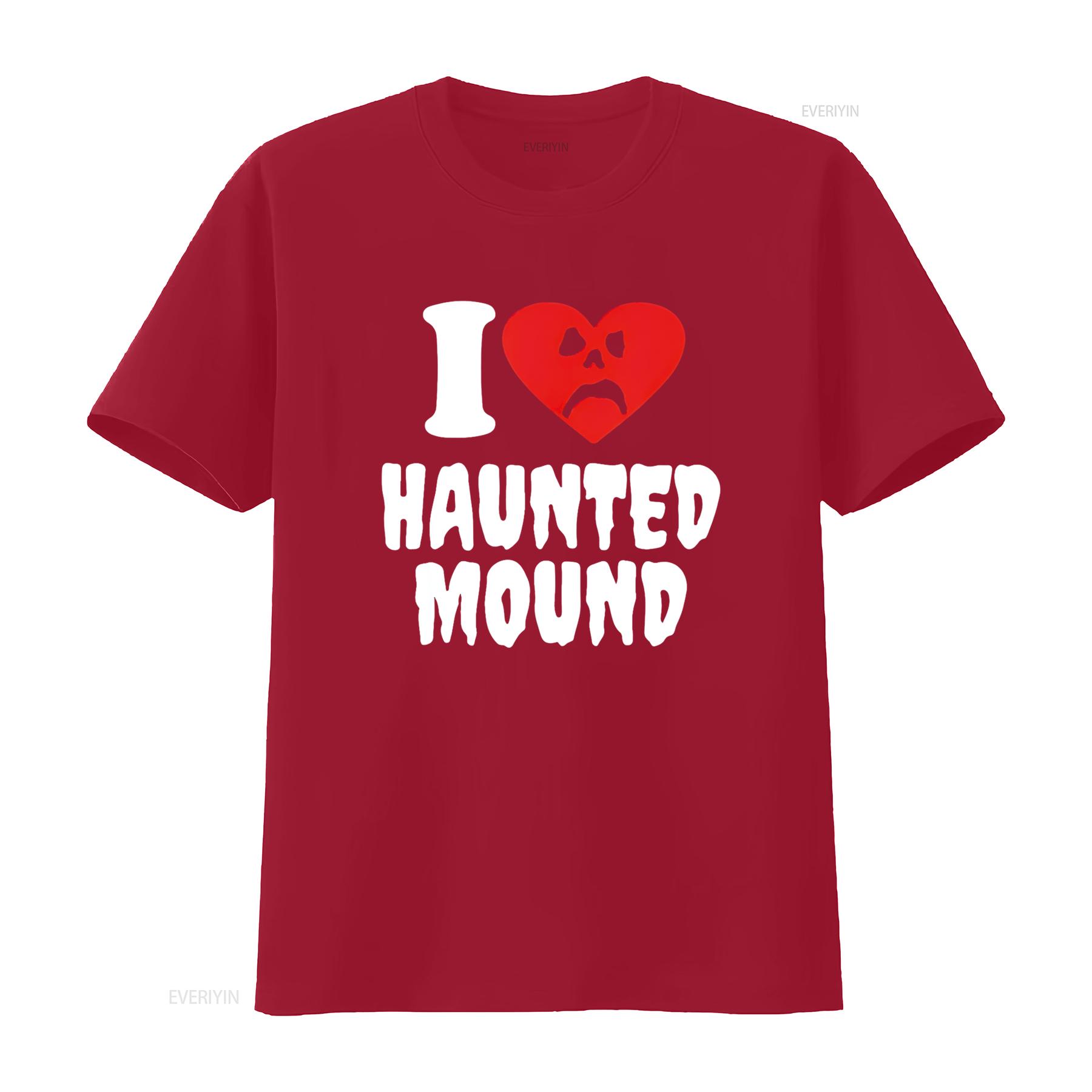 

Я люблю Haunt Mound Футболка винтажная стираная дизайнерская одежда слегка мягкая дышащая унисекс удобная уличная одежда с принтом S