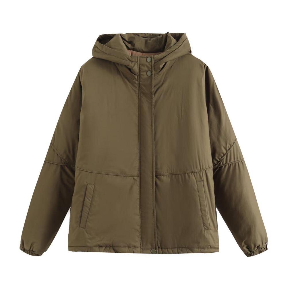 2024 Autumn Women's Fashion: European & American Style Hooded Long Sleeve Cotton Jacket - Versatile, Simple, Loose Fit In Five Colors.