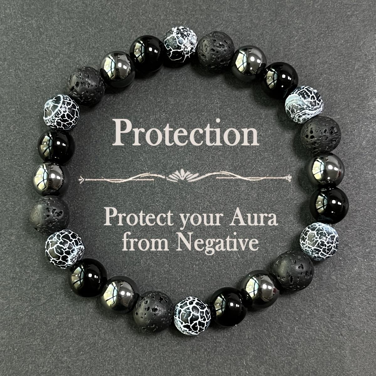 

1pc Protection Bracelet | Handcrafted with Agate and Black Stones, Brings Courage and Confidence, Ideal for Daily Wear and Gifting, Vintage Style Bohemia