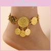 Luxury Gold Alloy Coin Anklet Women Fashion Accessory With Tassel Design Dangle